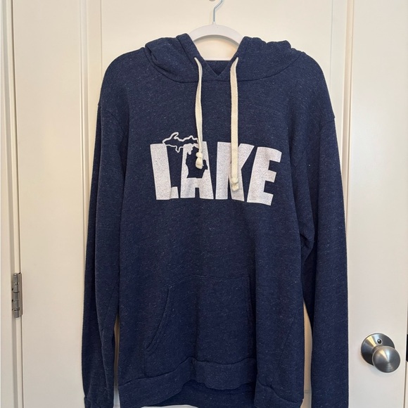 Lake Michigan Navy Comfortable Hoodie - Picture 1 of 4